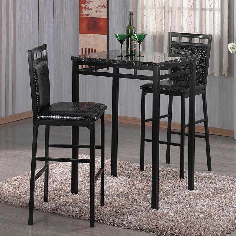 Home Source Amber Bistro Table and Counter Stool 3-piece Set