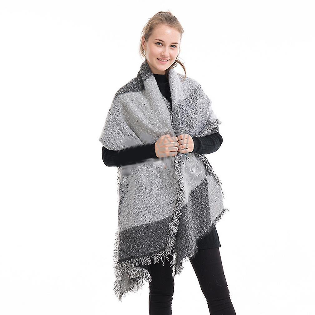 Winter Pashmina Shawl Warm Scarf Fringed Hem Cape For Lady