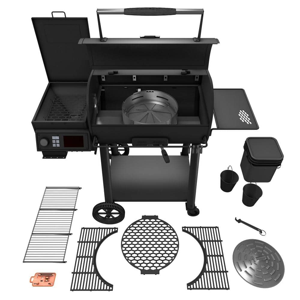 OKLAHOMA JOE'S Rider 900 DLX Pellet Grill and Smoker in Black with 906 sq. in. Cooking Space 22202149