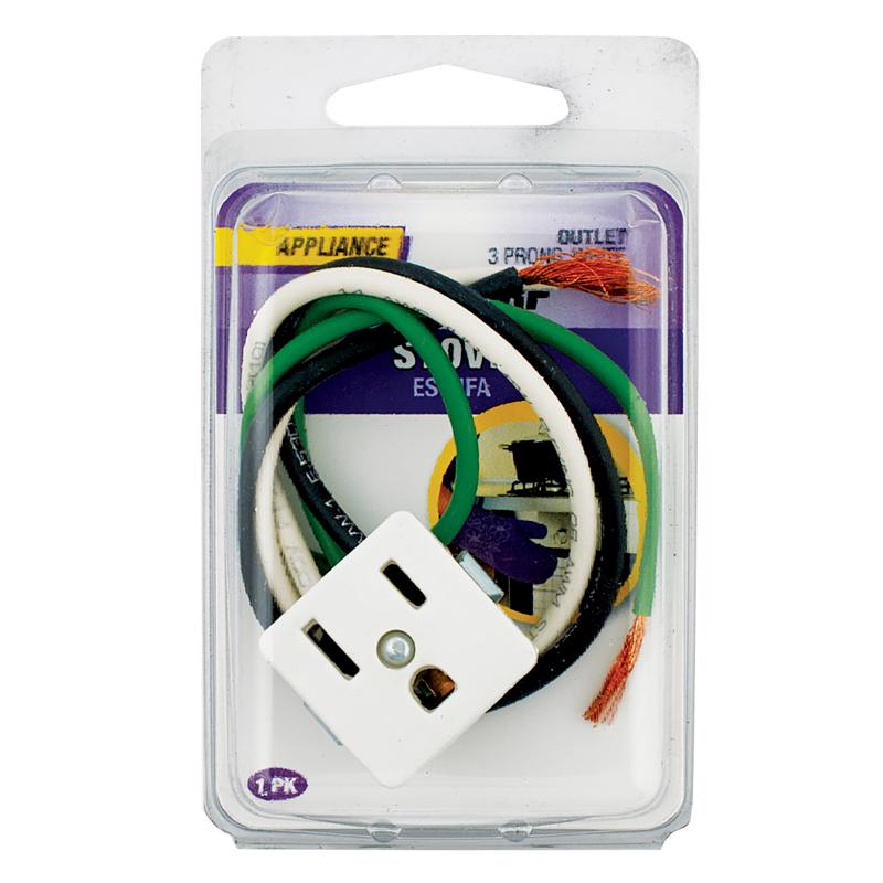 OUTLET 3 PRONG 3WIRE WHT