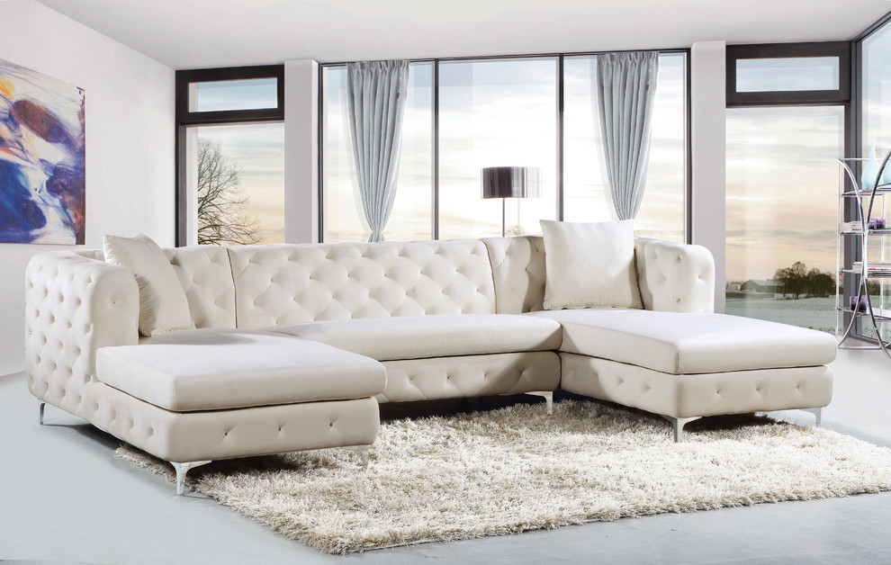 Gail Velvet 3 Piece Sectional   Contemporary   Sectional Sofas   by HedgeApple  Houzz