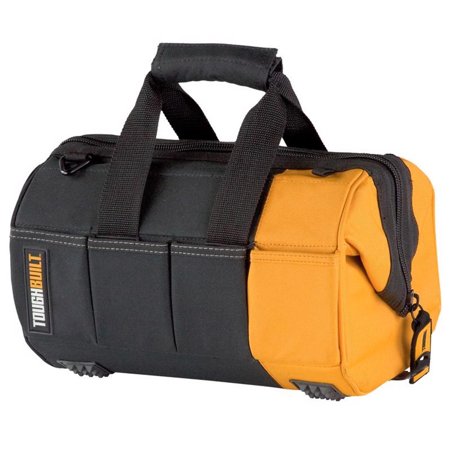 ToughBuilt 12 in. W X 8.75 in. H Polyester Massive Mouth Tool Bag 32 pocket Black/Gray/Orange 1 pc