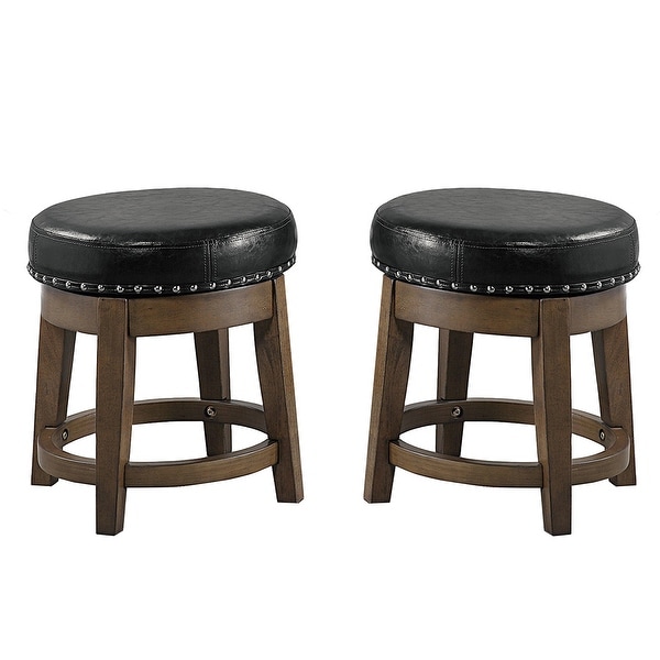 Set of 2 18 -inches PU Swivel Stool