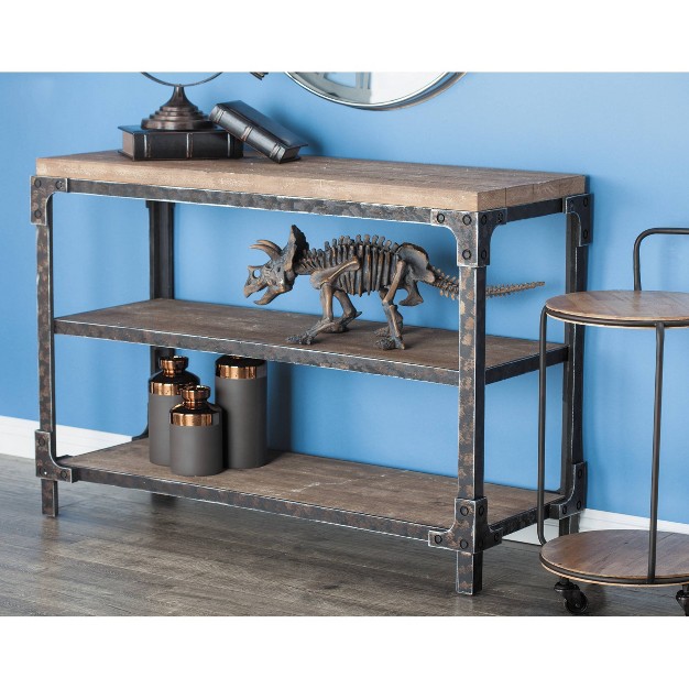 Rustic 3 Tier Console Table Brown Olivia amp May