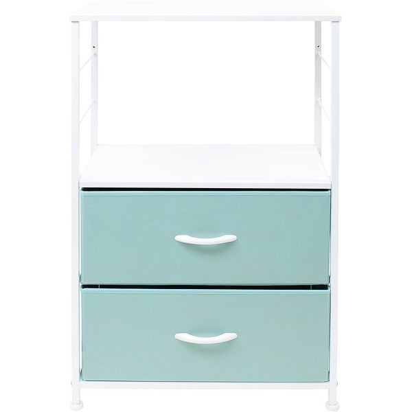 Nightstand 2-Drawer Shelf Storage - Bedside Furniture End Table Chest - - 34483811