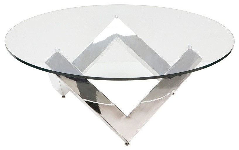 Como Glass Round Table by Nuevo   Contemporary   Coffee Tables   by Modern Selections  Houzz