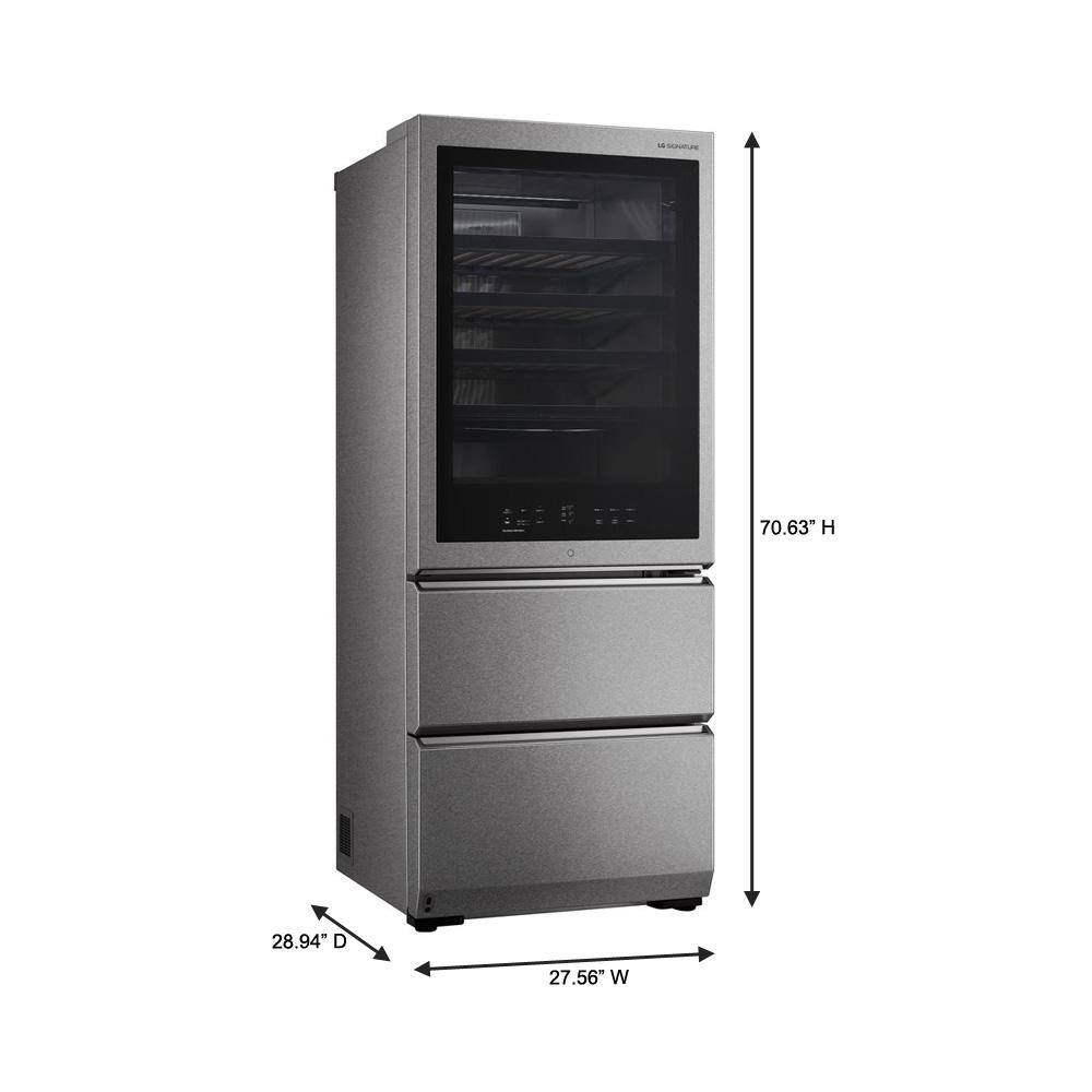 LG SIGNATURE 65-Bottle Freestanding Wine Cellar Smart Beverage Cooler with InstaView  Auto-Open Door Counter Depth URETC1408N