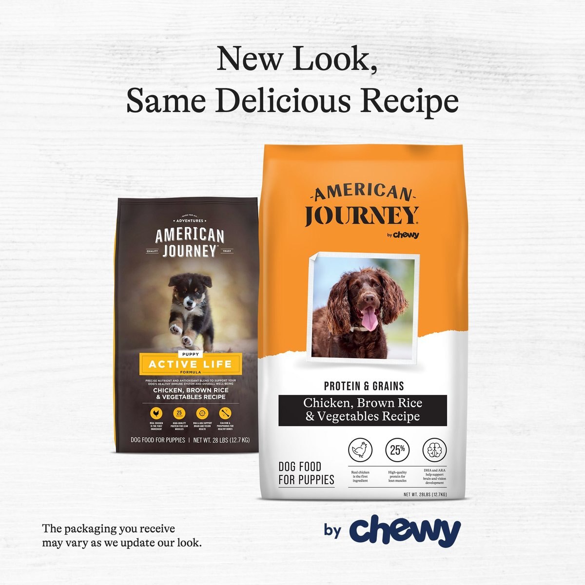 American Journey Protein and Grains Puppy Chicken， Brown Rice and Vegetables Recipe Dog Food