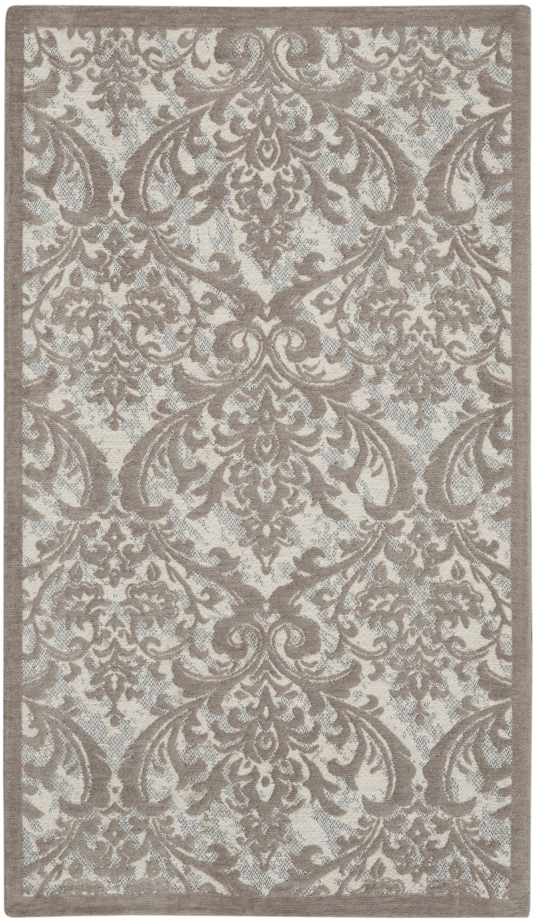 Damask Ivory/Grey Rug