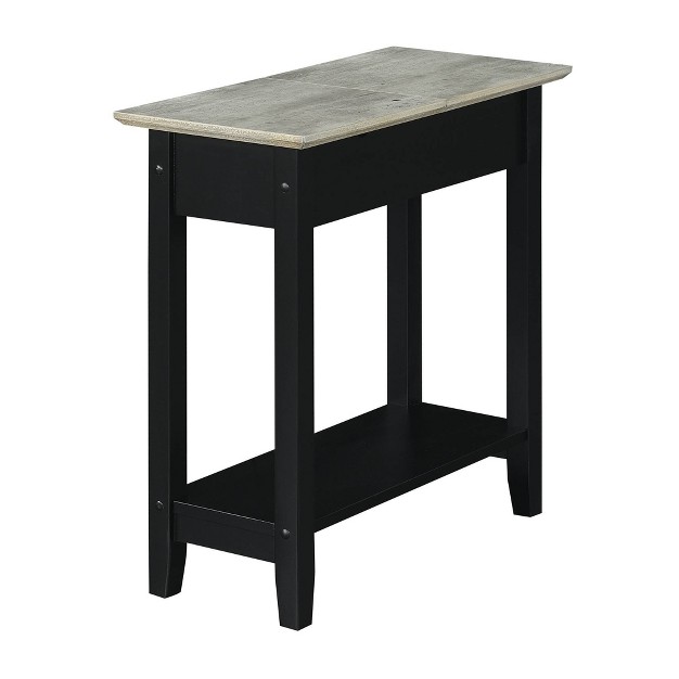 American Heritage Flip Top End Table With Charging Station And Shelf Breighton Home