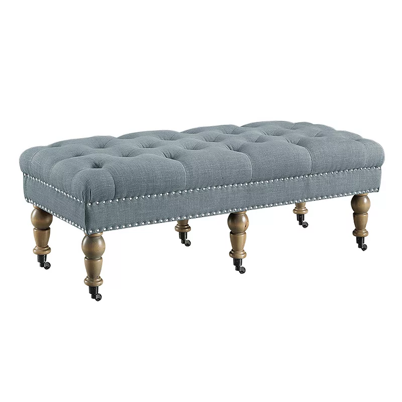 Linon Isabelle Linen Padded Bench