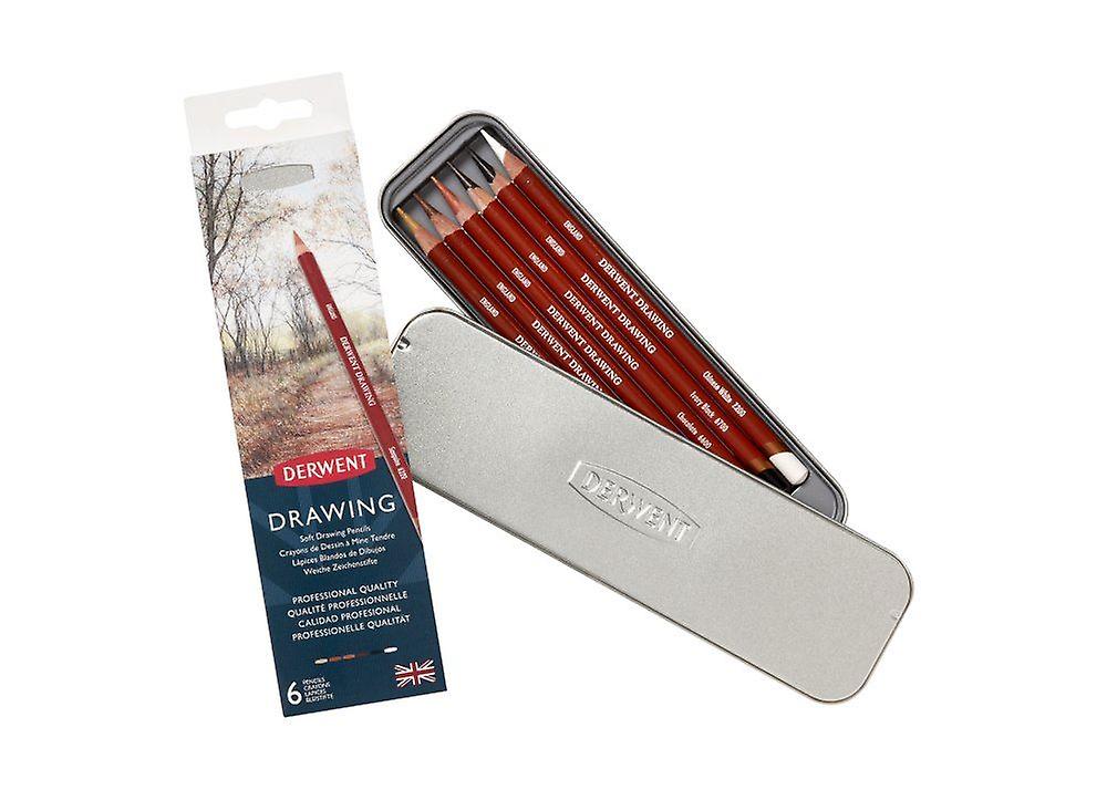 Derwent Drawing Pencils 6 Tin