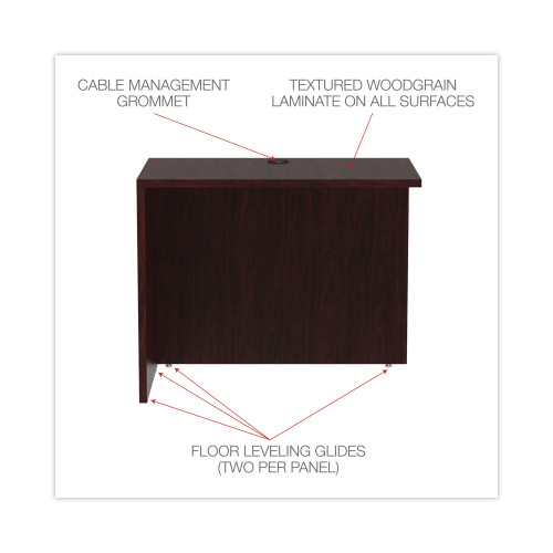 Alera Valencia Series Reversible Return/Bridge Shell， 35w x 23.63d x 29.5h， Mahogany (VA353624MY)