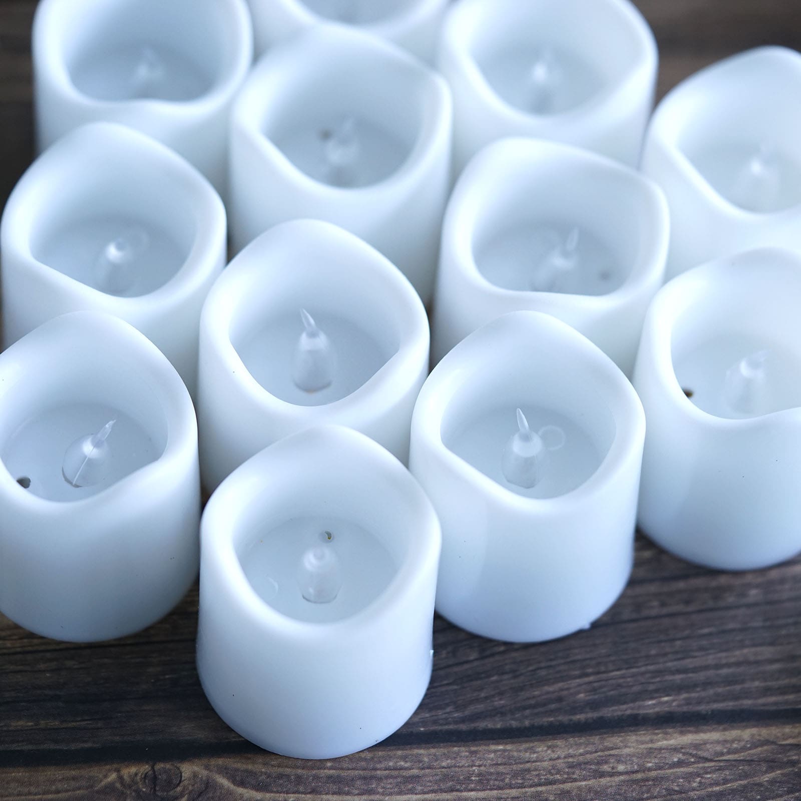 12 Pack Classic White Flameless LED Votive Candles, Battery Operated Reusable Candles