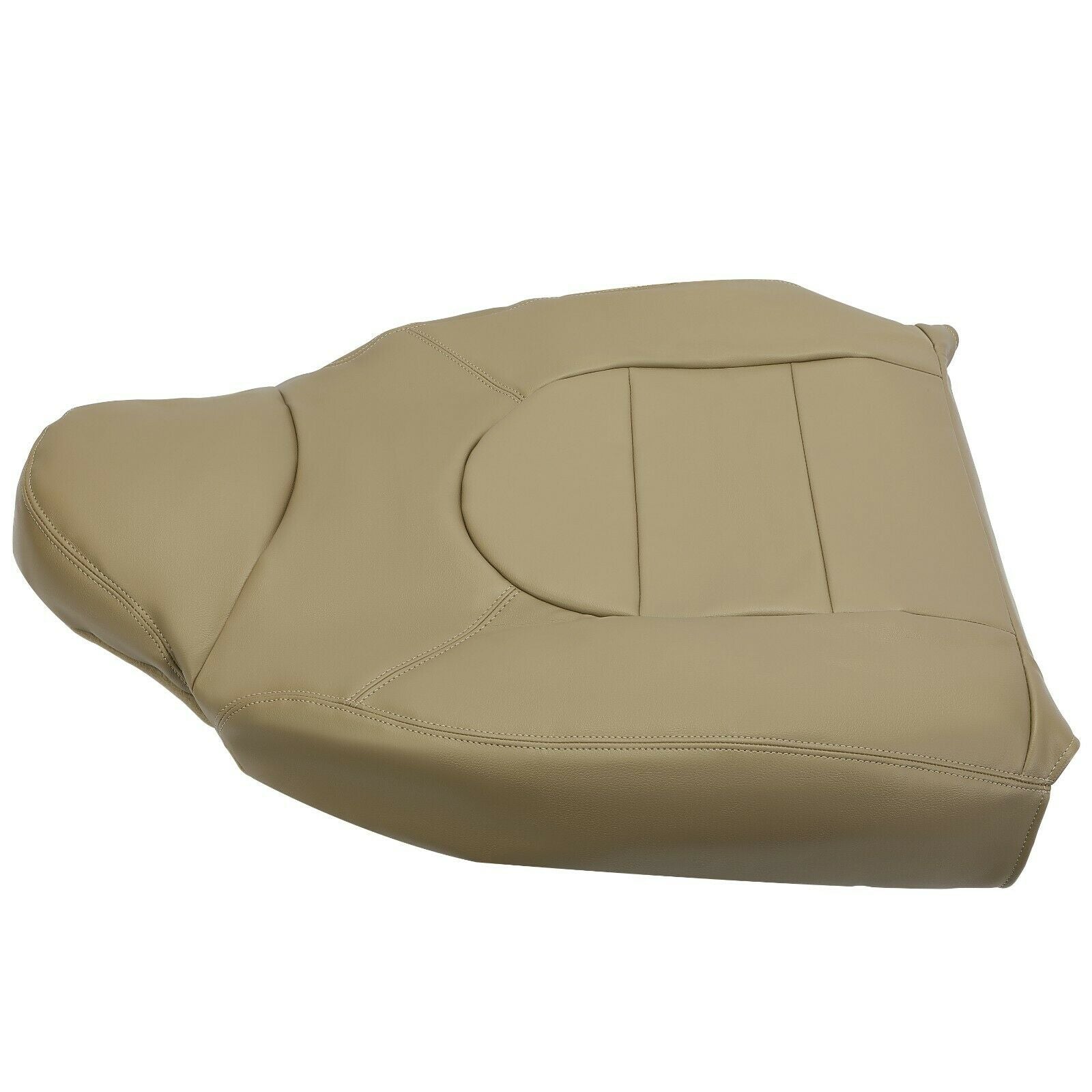 Kojem Driver/Passenger Side Top Lean Back Leather Seat Cover for 1999 2000 Ford F250 F350 F450 Lariat Power Stroke Turbo Tan