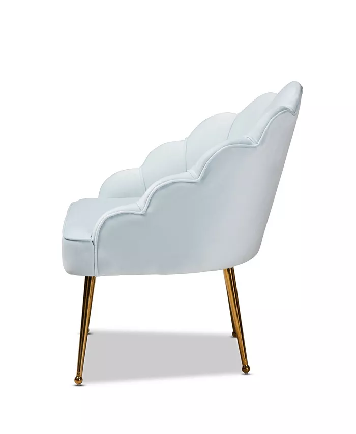 Furniture Furniture Cinzia Glam and Luxe Upholstered Seashell Shaped Accent Chair