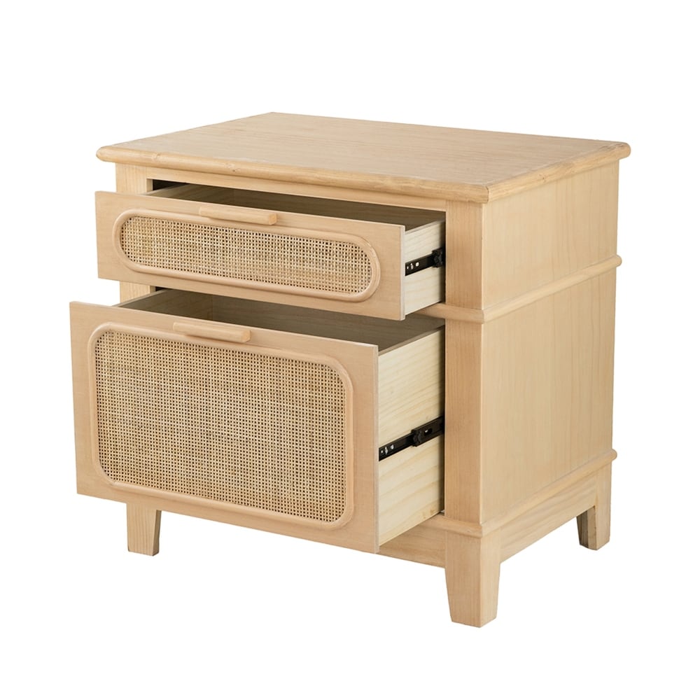 2 Rattan Drawer Bedside Table   27.5\