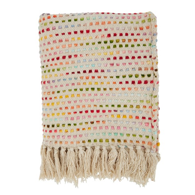 Saro Lifestyle Tasseled Throw With Confetti Design