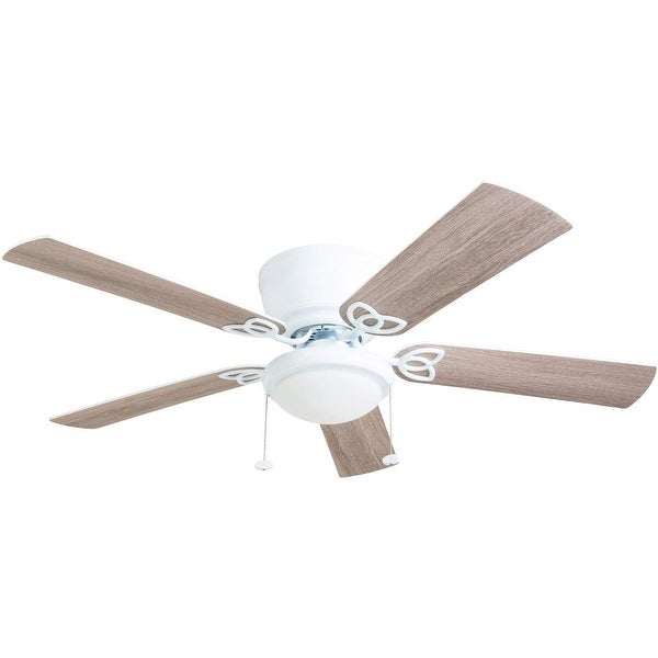 Prominence Home Benton Hugger Ceiling Fan， Low-Profile， LED Cased White Bowl， White - 52-inch Shopping - The Best Deals on Ceiling Fans | 34777936