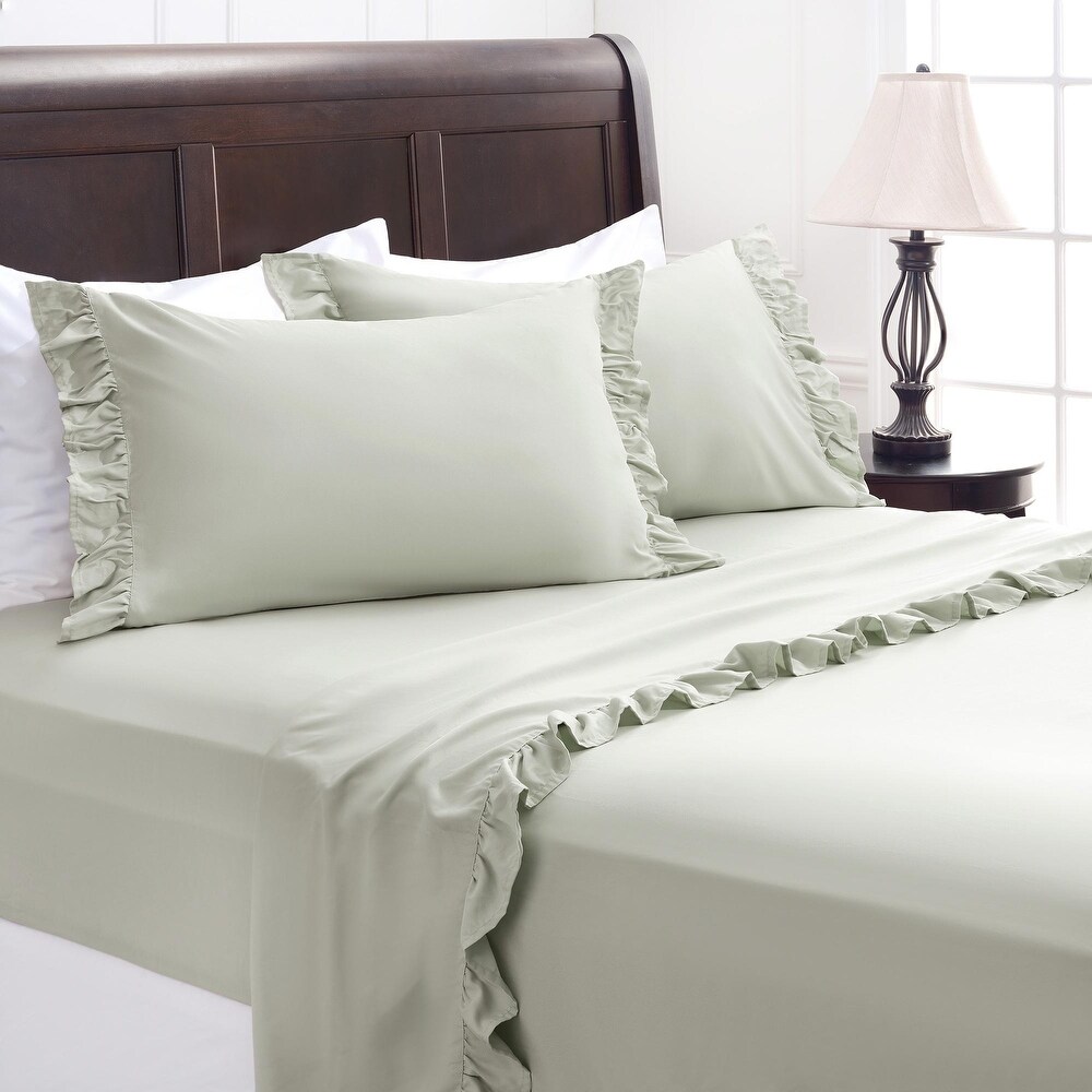 Chanasya Ruffle Soft Chic Microfiber Sheet Set