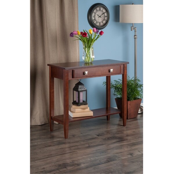 Richmond Console Table， Walnut - 33.98 x 15.69 x 29.92 inches