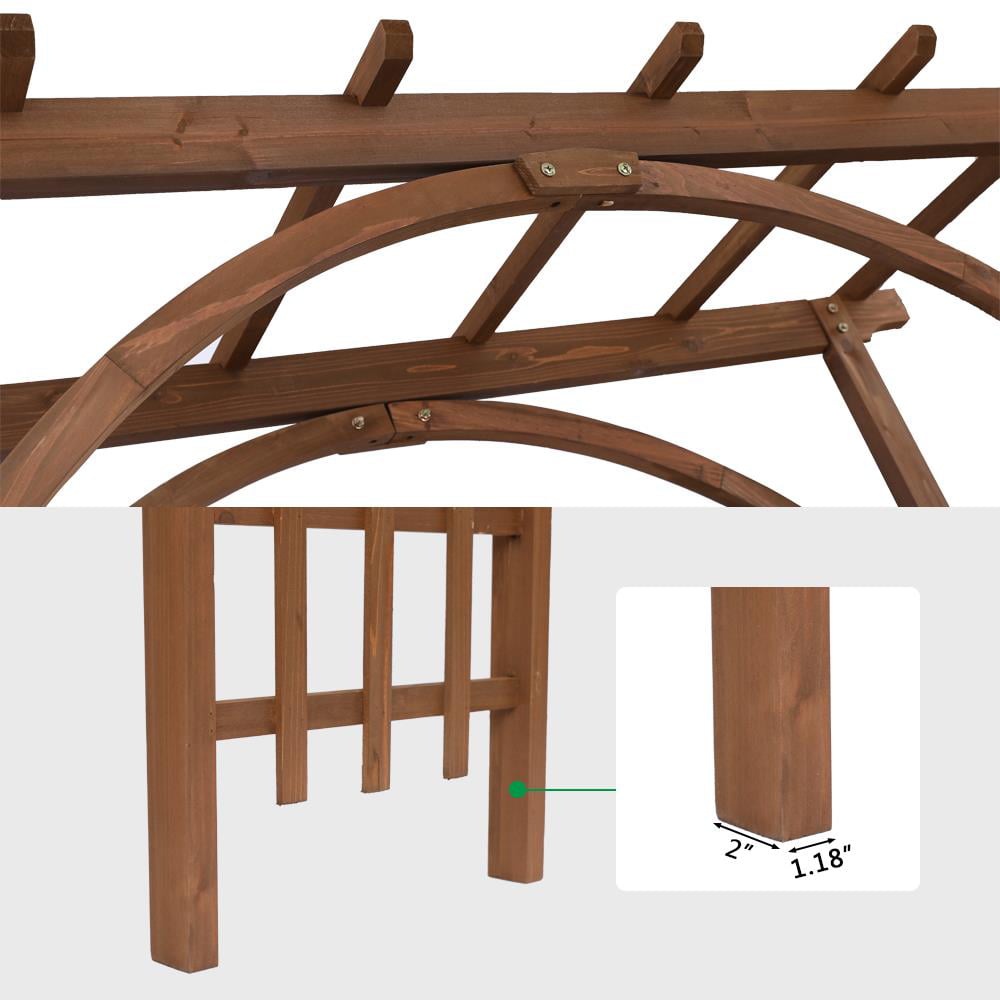 SalonMore Garden Arbor Wooden for Climbing Plants Dark Brown