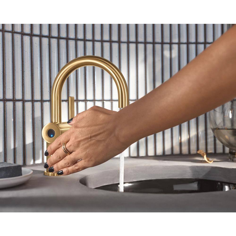 MOEN Cia Motionsense Wave Touchless Single-Hole Bathroom Faucet in Brushed Gold 6221EWBG