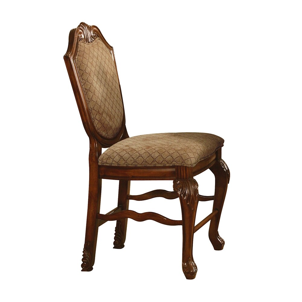 Chateau De Ville Counter Height Chair (Set 2) in Fabric   Cherry