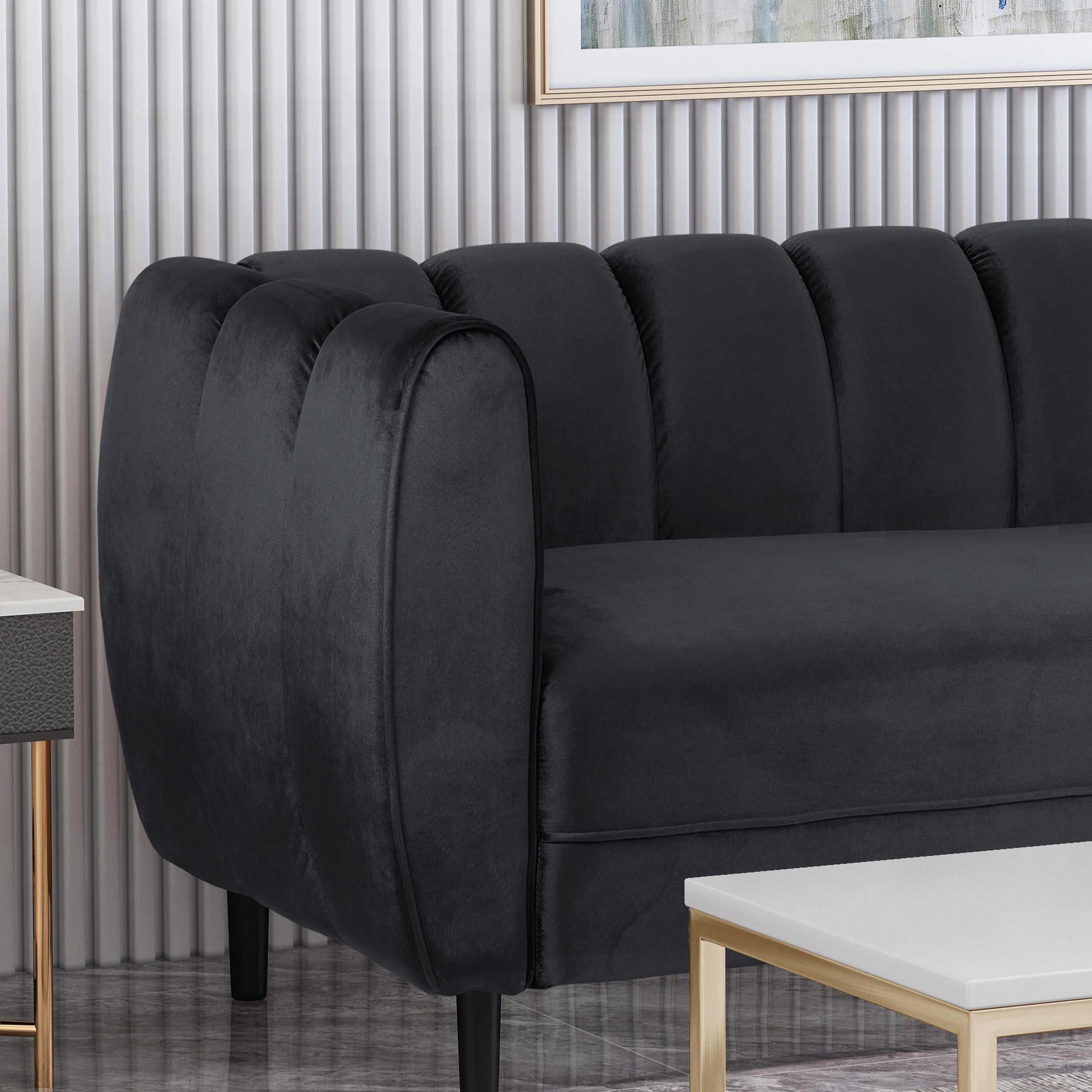 Karimah Modern Velvet 3 Seater Sofa