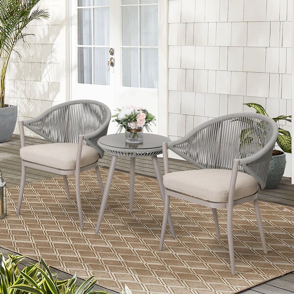 NUU GARDEN Outdoor 3piece Bistro Set With Cushion