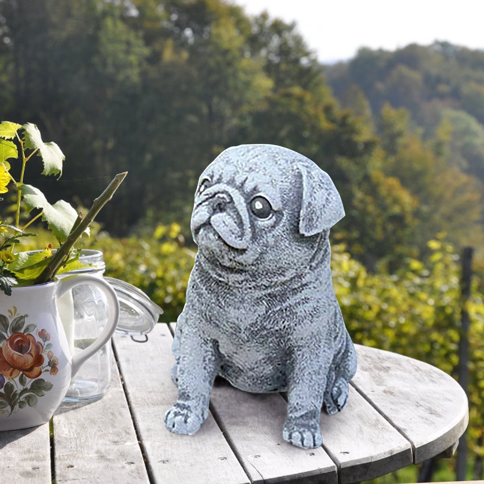 Statue Garden Decor Pug Statue Garden Decor Resin Crafts Dog Figurines