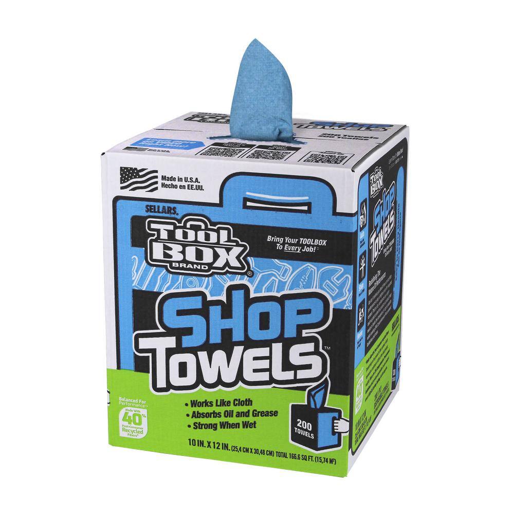 TOOLBOX Blue Shop Towels 200-Count Box (6 Boxes per Case) 55202