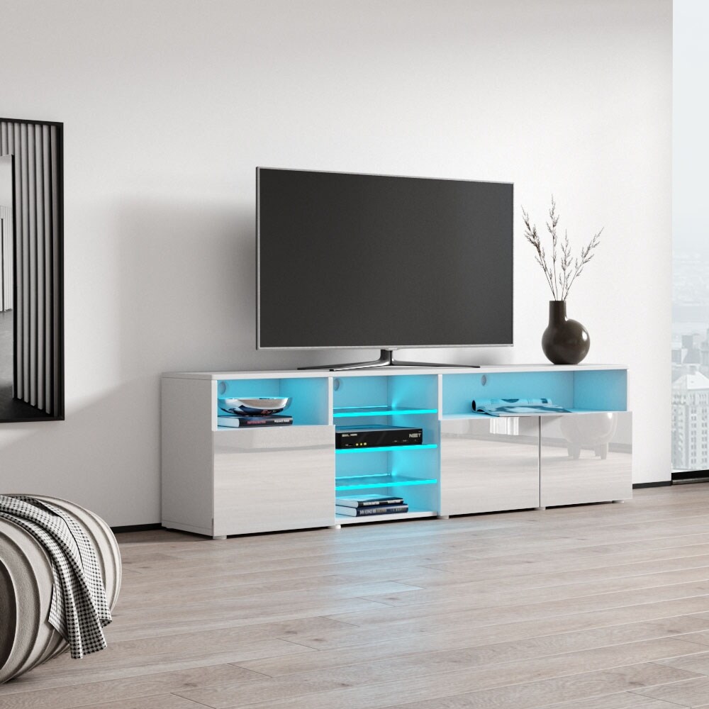 Roma 79 inch Wide Glossy TV Stand