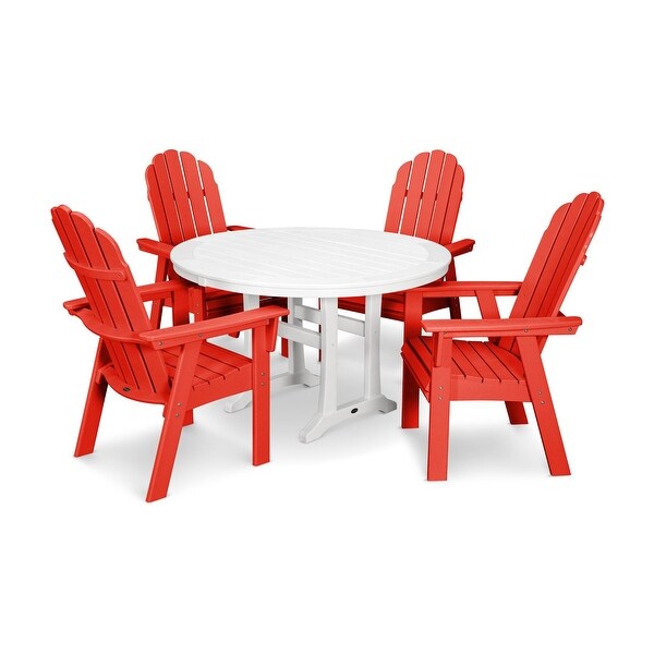 POLYWOOD Vineyard Adirondack 5Piece Nautical Trestle Dining Set