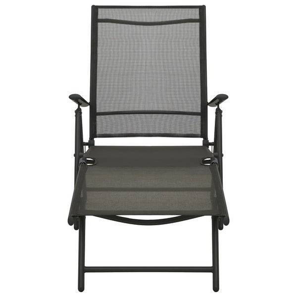 3 Piece Patio Lounge Set Textilene and Aluminum Black