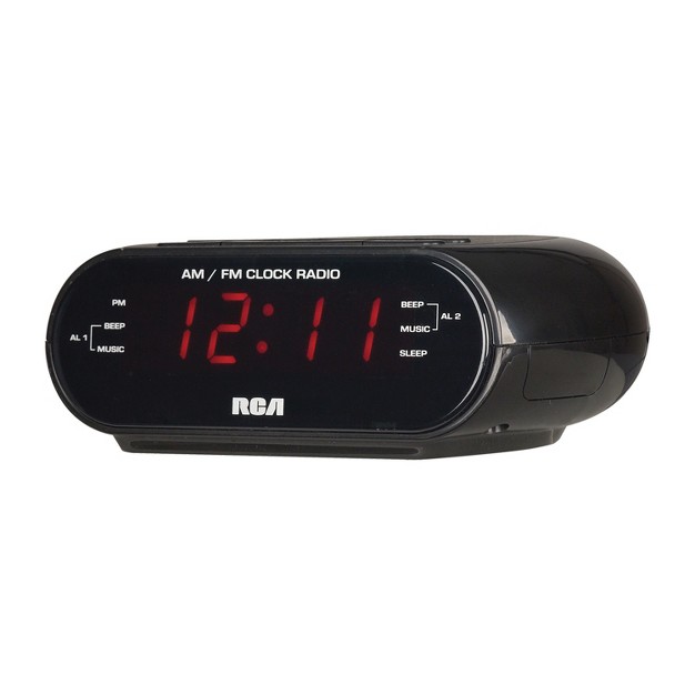 Rca Dual Alarm Clock Radio With Red Led amp Dual Wake