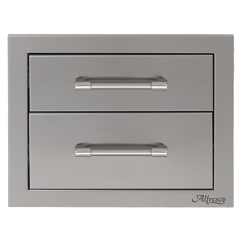 Alfresco 17-Inch Stainless Steel Soft-Close Double Drawer