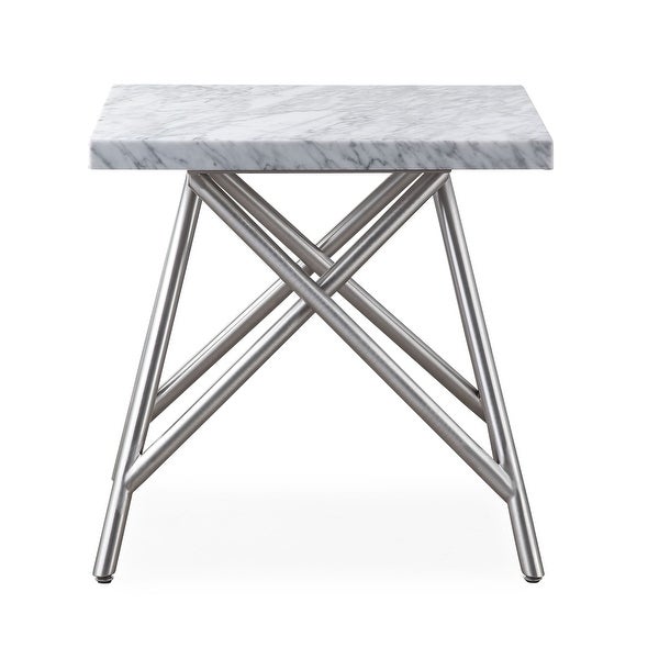 Coral End Table in Marble