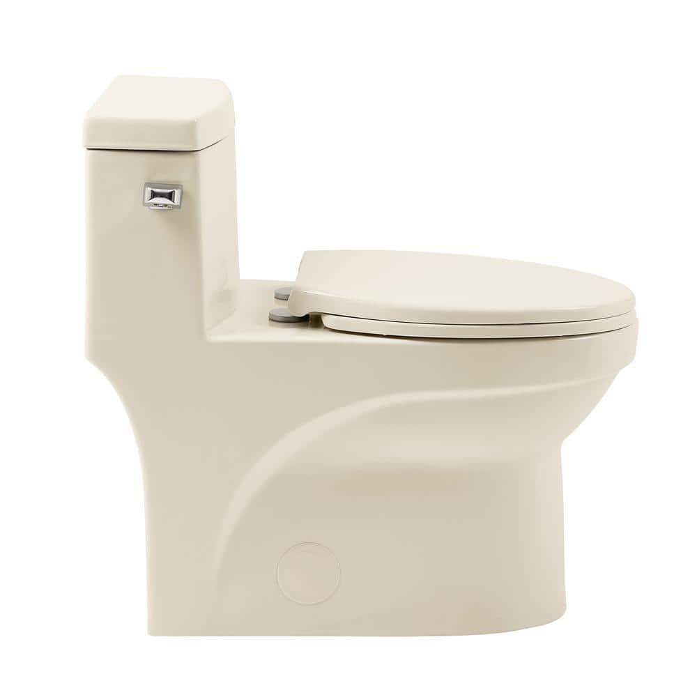 Swiss Madison Classe 1Piece 128 GPF Single Flush Elongated Toilet with Front Flush Handle in Bisque Seat Included