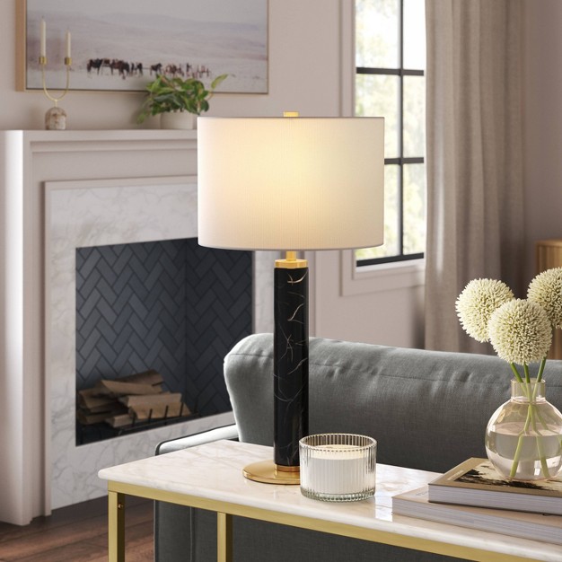 Faux Marble Stick Table Lamp