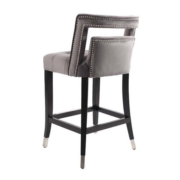 Suede Velvet Barstool with nailheads Living Room Chair