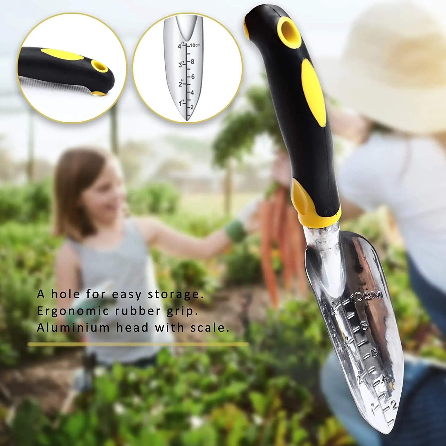 5Pcs Aluminum Gardening Work Kit with Soft Rubber Ergonomic Handle Hand Tools Succulent Tool Set Outdoor Gardening Tools