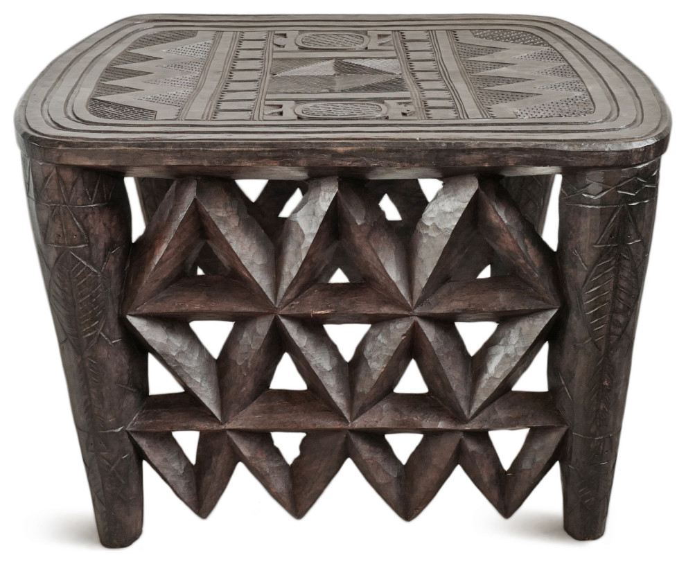 Consigned Vintage Large Nupe Table Stool   Rustic   Side Tables And End Tables   by Design Mix Furniture  Houzz