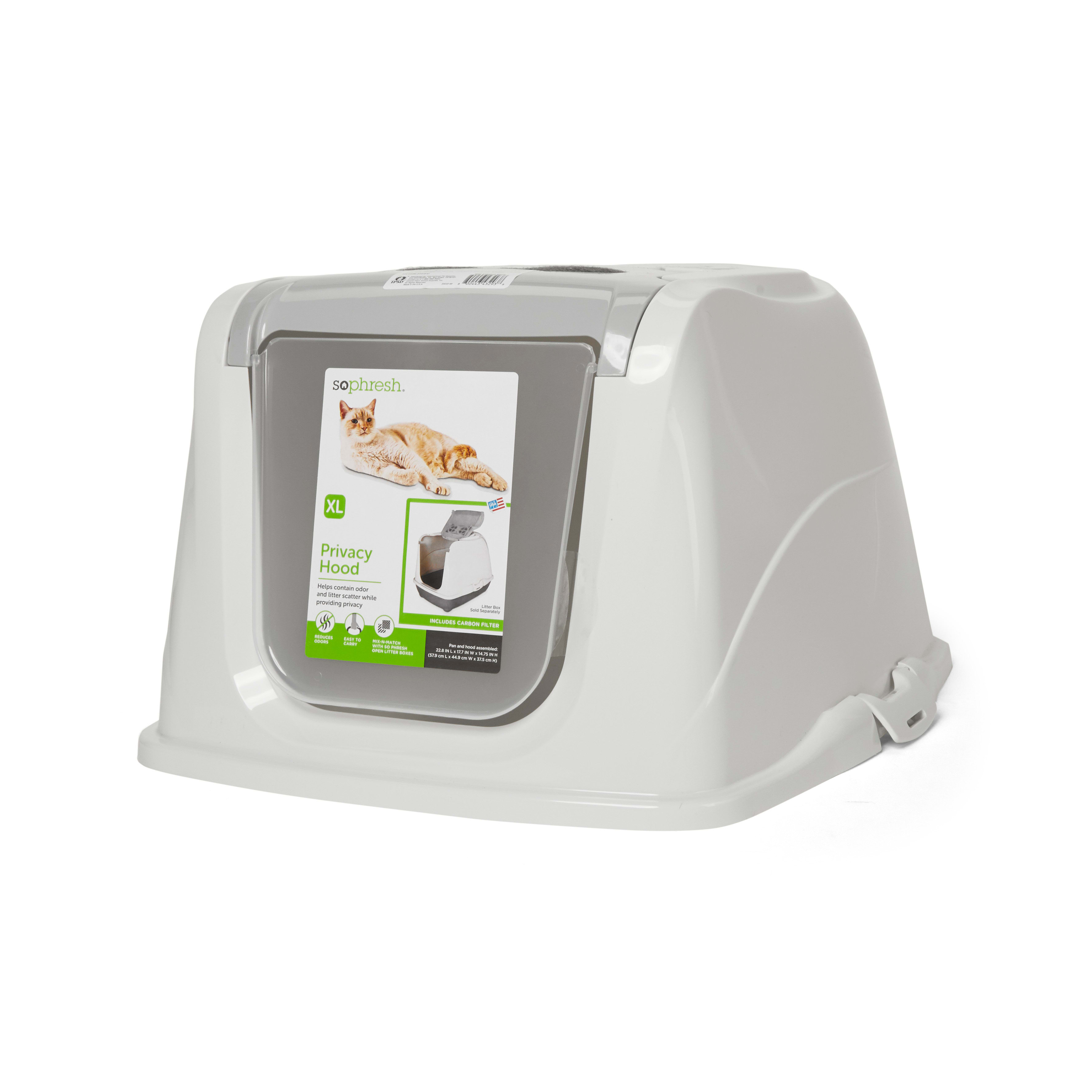 So Phresh White Two-Toned Flip Top Cat Litter Box Hood， X-Large