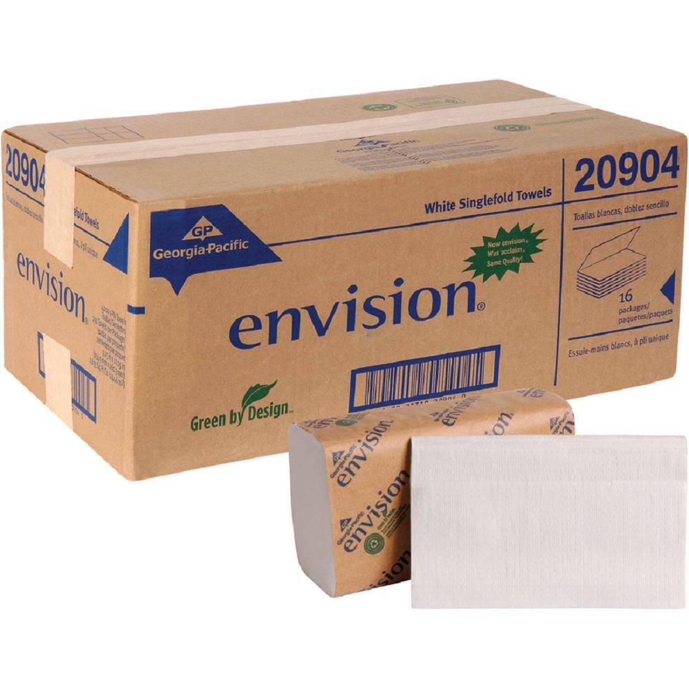 Georgia-Pacific Envision White Single-Fold Paper Towels (4000 per Carton) GEP20904