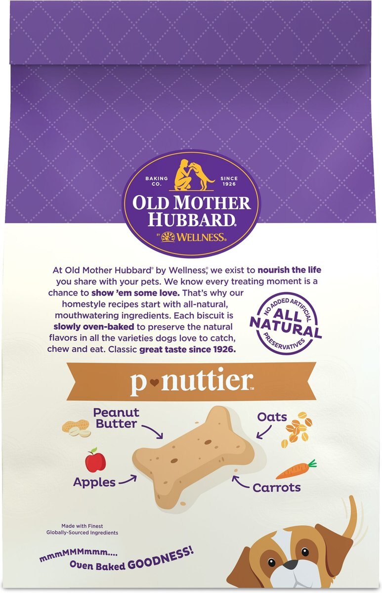 Old Mother Hubbard by Wellness Classic P-Nuttier Natural Large Oven-Baked Biscuits Dog Treats