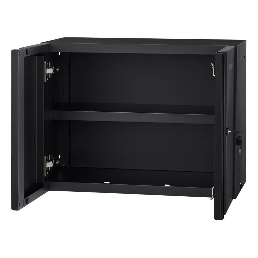 Husky G2402W-US Regular Duty Welded 24-Gauge Steel Wall Mounted Garage Cabinet in Black (24 in. W x 18 in. H x 12 in. D)