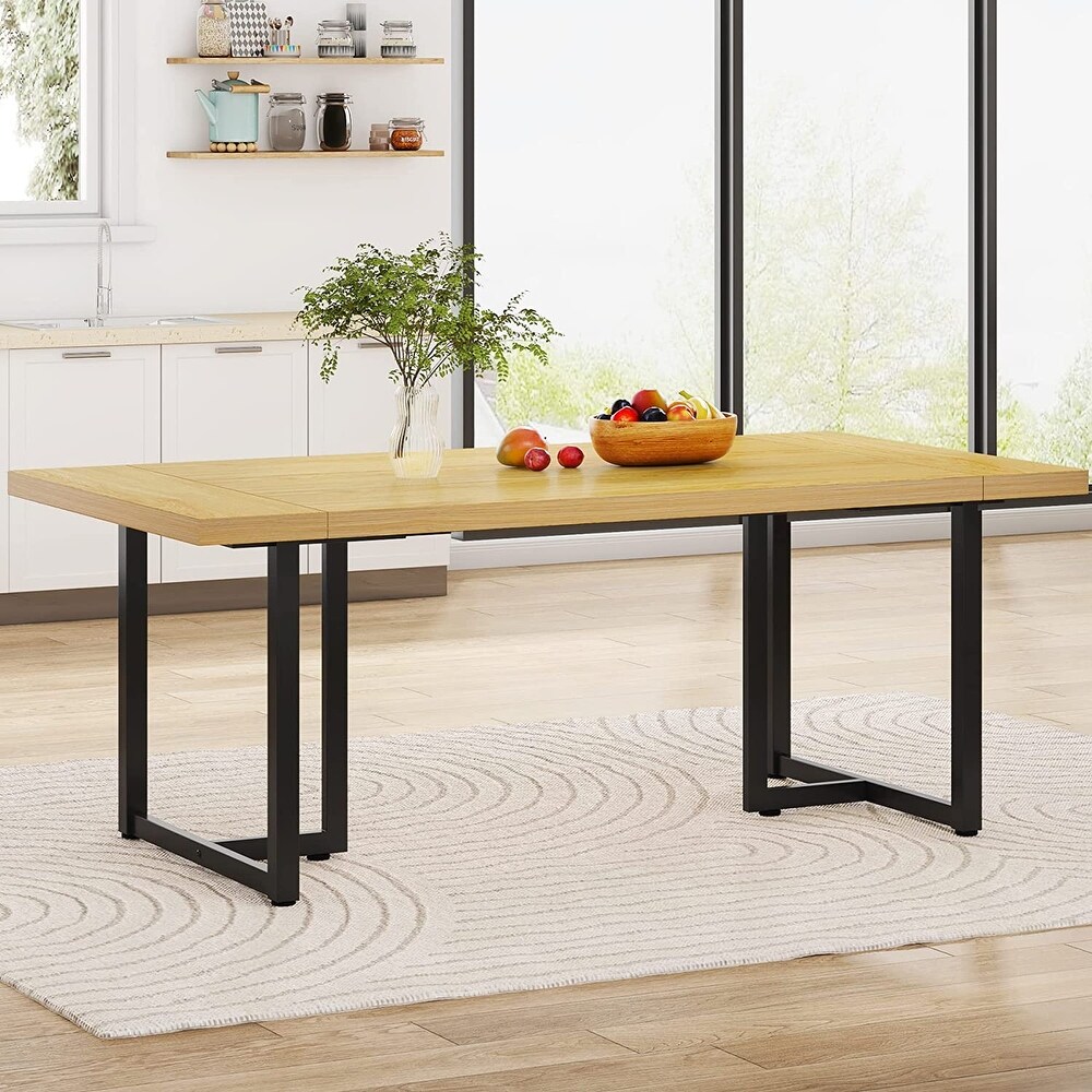 Industrial Rectangular 6 Seat Dining Table Kitchen Table for Dining Room Kitchen Home