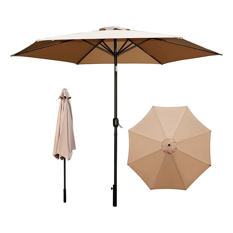 Serenelife 10 Foot Patio Table Umbrella With Push Button Tilt And Built-in Crank