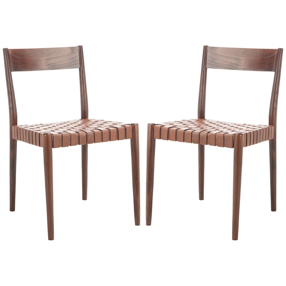 SAFAVIEH Eluned Leather Dining Room Chair (Set of 2)   18.5\